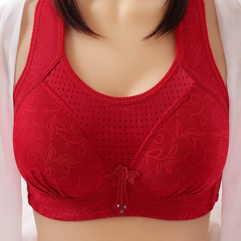 Large Size Gathering Anti-glare Anti-sagging Beautiful Back Thin No Steel Ring Stereotyped Breathable Soft Bra