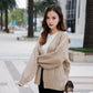Spring and Autumn Temperament Knitted Sweater Loose Wild Cardigan Shirt Lantern Sleeves Buttonless Female Jacket