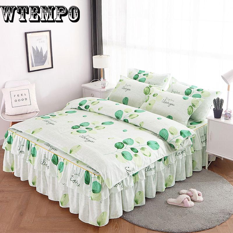 Bedspread Cotton Bed Skirt Bed Flat Fitted Sheet Bedding Bed Sets Queen King Size