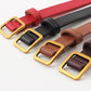 Golden Square Buckle Belt Retro Popular Non-porous Soft Belt Jeans with Women