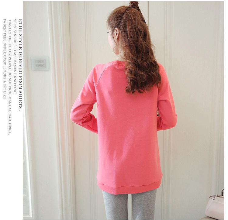 Maternity Winter Clothes Set Autumn and Winter Pregnant Women Plus Velvet Thick Mid-length Sweater Warm Coat Two-piece Suit