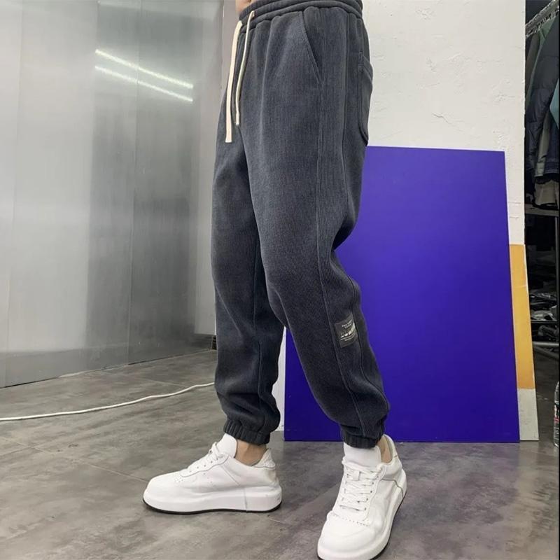 Men's Corduroy Casual Pants Men's Trend Loose Labeling Student All-match Sports Long Pants