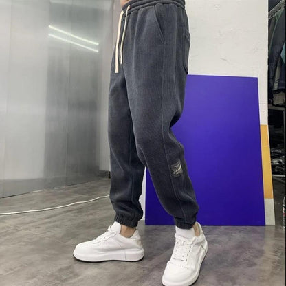 Men's Corduroy Casual Pants Men's Trend Loose Labeling Student All-match Sports Long Pants