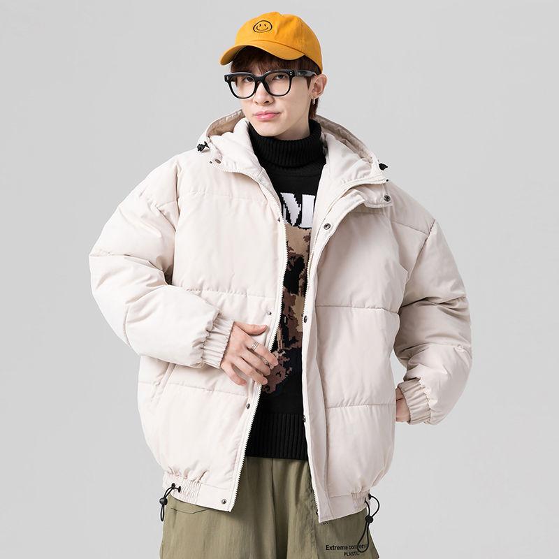 Winter Japanese Style Large Size Cotton-padded Jacket Korean Version of The Trend Loose Thick Coat Men's Drawstring Hooded Bread Suit Jacket Coat