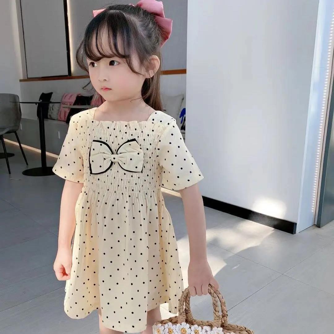 Girls Princess Dress Summer Children's Polka Dot Short-sleeved Skirt Summer Baby Foreign Style Children's Dress