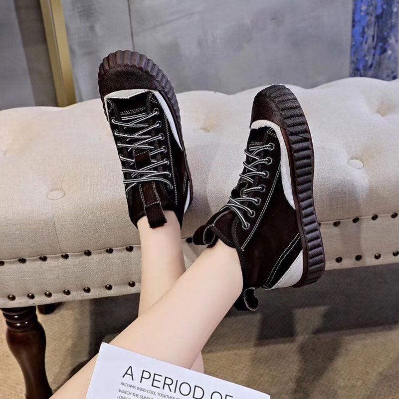 Ladies High-top Canvas Shoes Student Retro Style Sneakers All-match Casual Sports Shoes