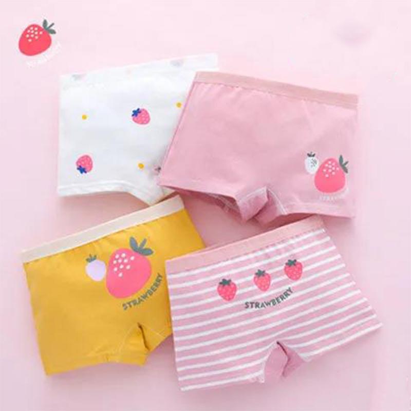 4 Pieces/Lot 2-14Y Children Underwear High Quality Cotton Girls Panties Cute Pattern Kids Boxer Briefs Child Soft Girl Pants