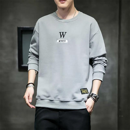 Sweater Men's Autumn Round Neck Long-sleeved Hong Kong Style Ins Trend Loose Sweatshirts Men's Clothes