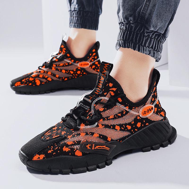 Real Flying Woven Men's Shoes Summer Breathable Mesh Korean Sports and Leisure Shoes Travel Shoes Running Shoes