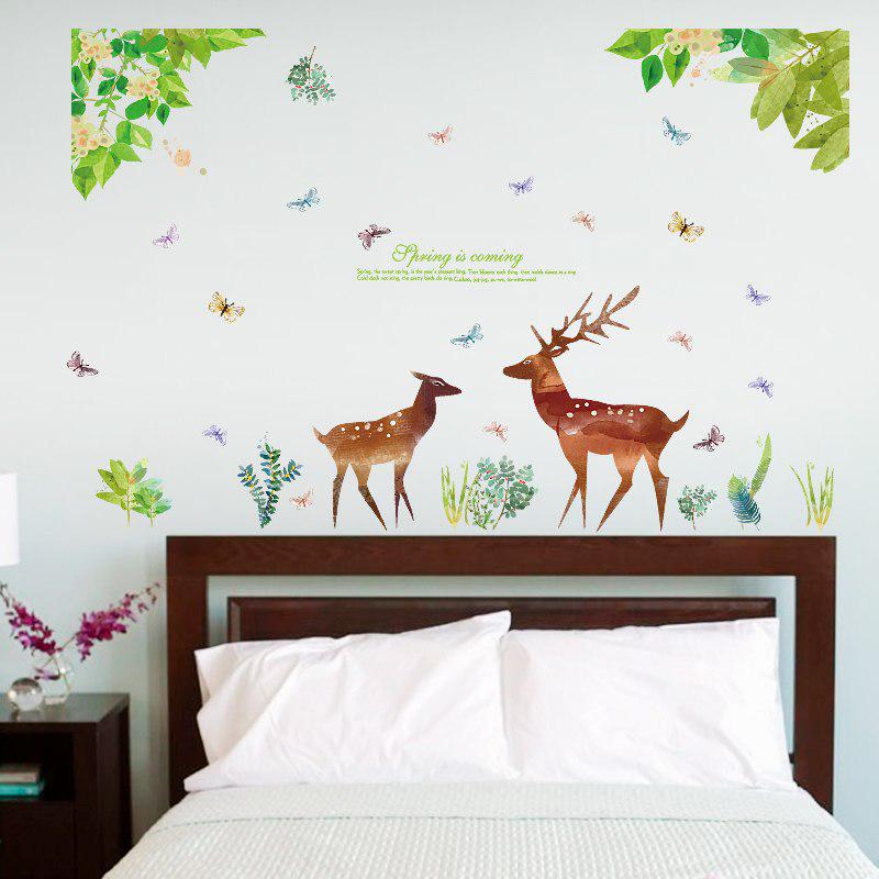 [Wall stickers] flower deer jungle butterfly wall stickers home decor living room kitchen wall decal
