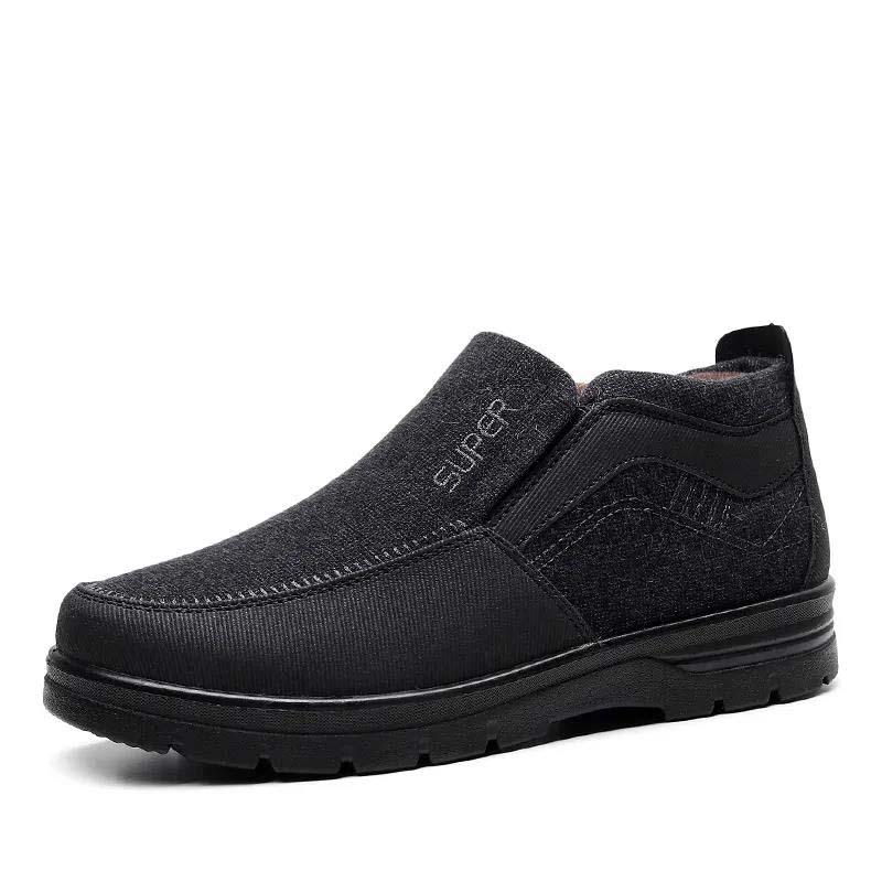 Men's Cloth Shoes Plus Velvet Warm Anti-skid Cotton Shoes Middle-aged Elderly Winter Wool Shoes