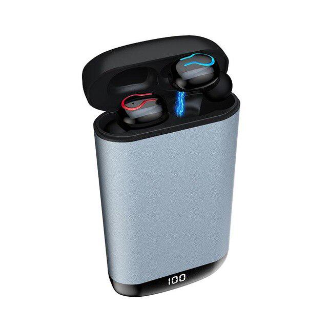 Stereo Bluetooth Earphones V5.0 Headphone Sports Waterproof Earbuds with Dual Mic 6000mAh Power Bank