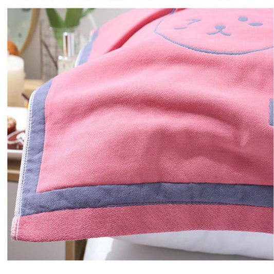 Three-layer Cotton Gauze Pillow Towel Adult Soft Sweat-absorbent Couple Pillow Towel Cartoon High-end European Style Pillow Towel
