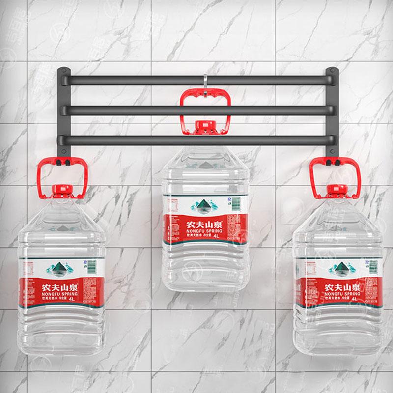 Towel Bar Hanger Free Punch Clothes Rack Single/Double Bar Toilet Hanger Rack Black Bathroom Storage Rack Towel Holder Rack Rail