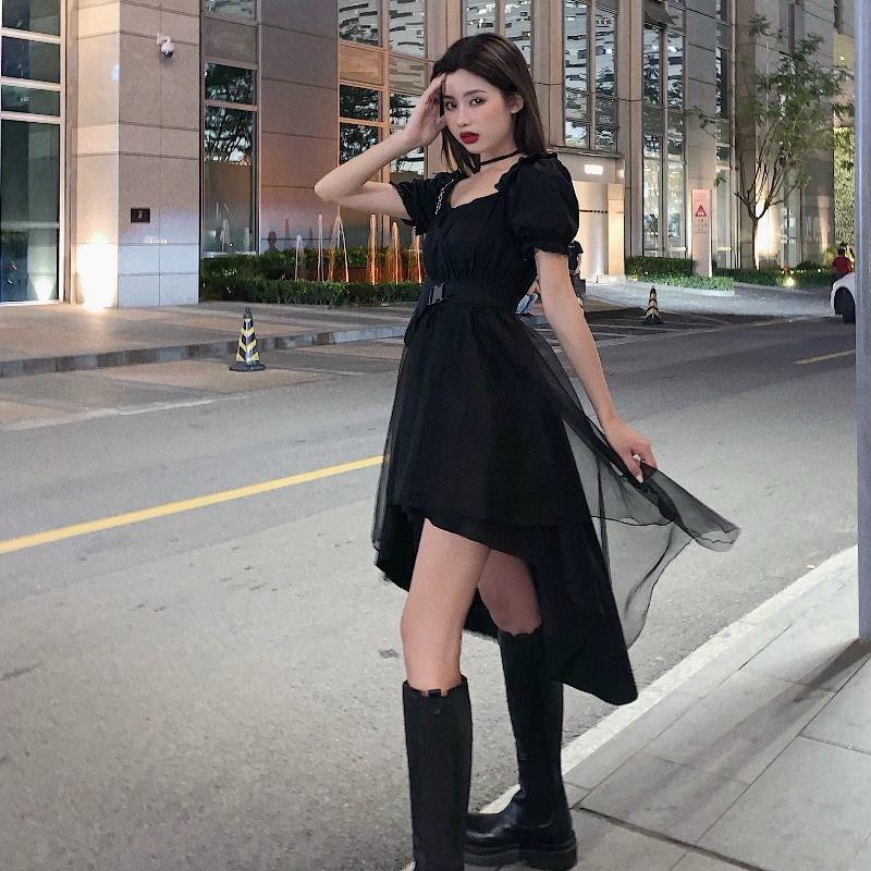 Chiffon Dress Women's Summer Dress Short Sleeve U-neck Puff Sleeve Daily Wear Office Dating Party
