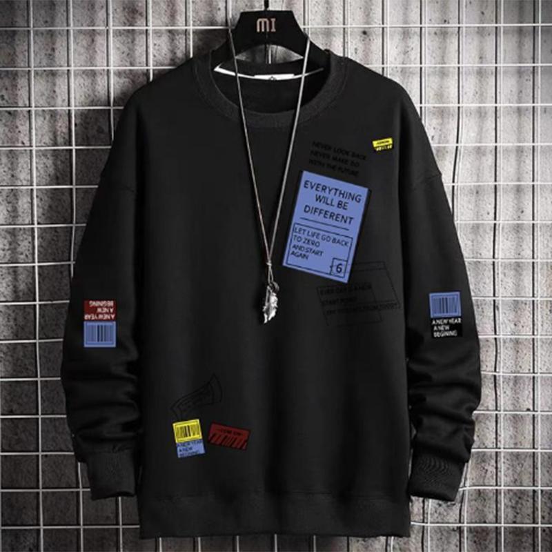 Suit Men's Spring and Summer Men's Loose Long-sleeved Sportswear Trend Students Large Size Casual Sports Pants with A Set
