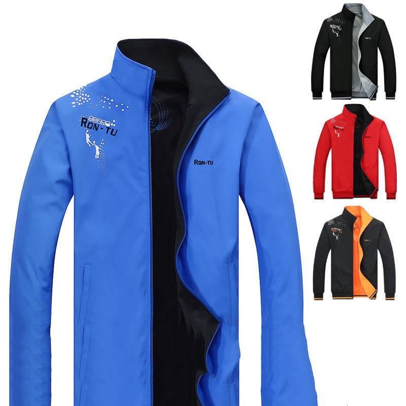 Autumn Mens Jacket Stand Collar Windbreaker Male Blue Baseball Jackets Casual Bomber Plus Size L-5XL