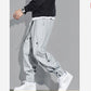 Solid Color Casual Sports Pants Men's Loose Beam Feet Handsome Button Sports Trousers Buttoned All-match Harem Overalls