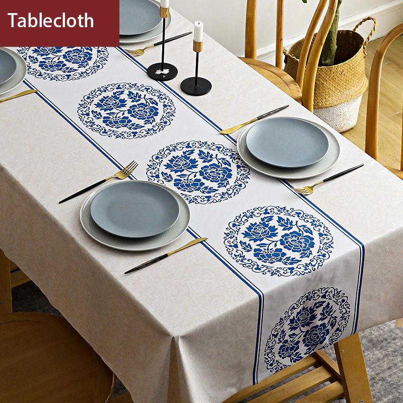 Pvc Table Cloth Waterproof and Oil-proof Disposable Table Top Table Table Cloth Rectangular Table Mat Fresh European Pastoral Style