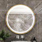 One Color Smart Touch Switch Round Mirror Wall-mounted Bathroom Mirror LED Aluminum Frame