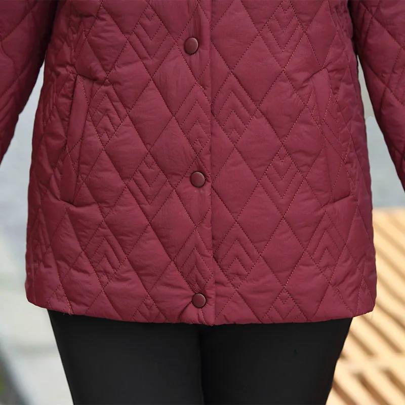 Middle-aged and Elderly Women's Winter Cotton-padded Clothes, Mother's Fit, Short and Light Grandma's Cotton-padded Clothes