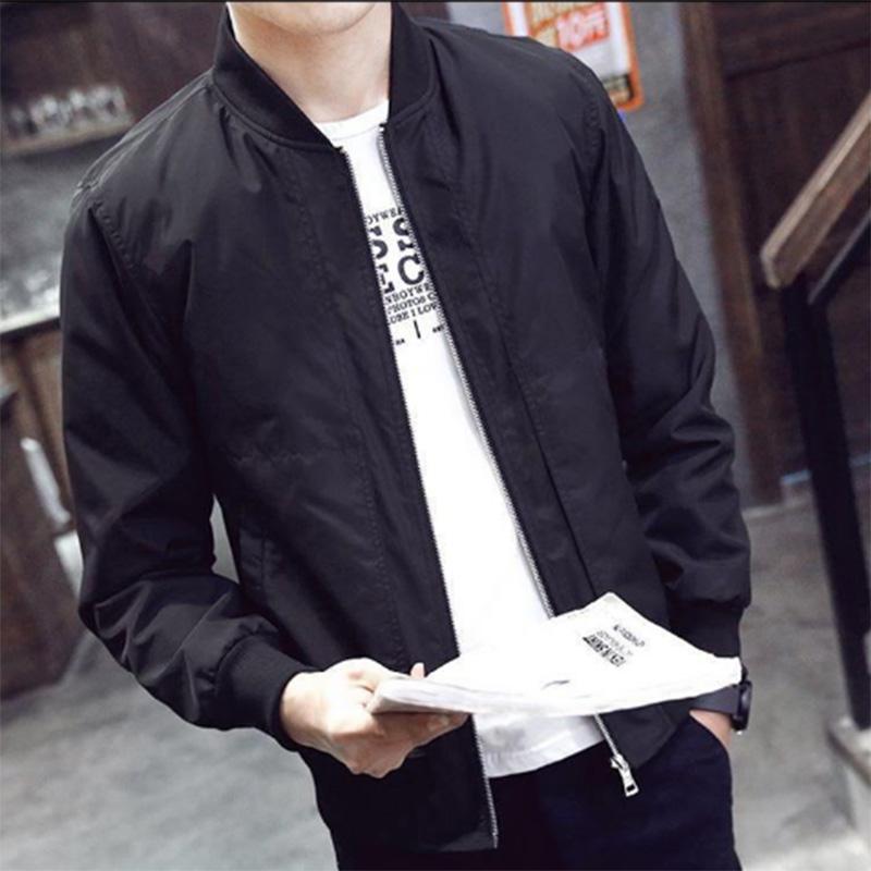 Spring and Autumn Men's Big Pocket Thin Coat Baseball Uniform Jacket Youth Student Solid Color Wild Sports Jacket
