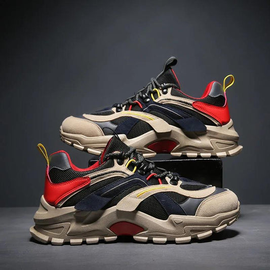 Fall Men's Net Shoes Korean Style Trendy Student Sneakers Inner Increase Spring Men's Shoes