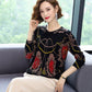 Women Printed Sweater Long Sleeve O-Neck Knitted Pullover Sweater Fashion Loose Jumper Tops Plus Size Knitwear Outwear