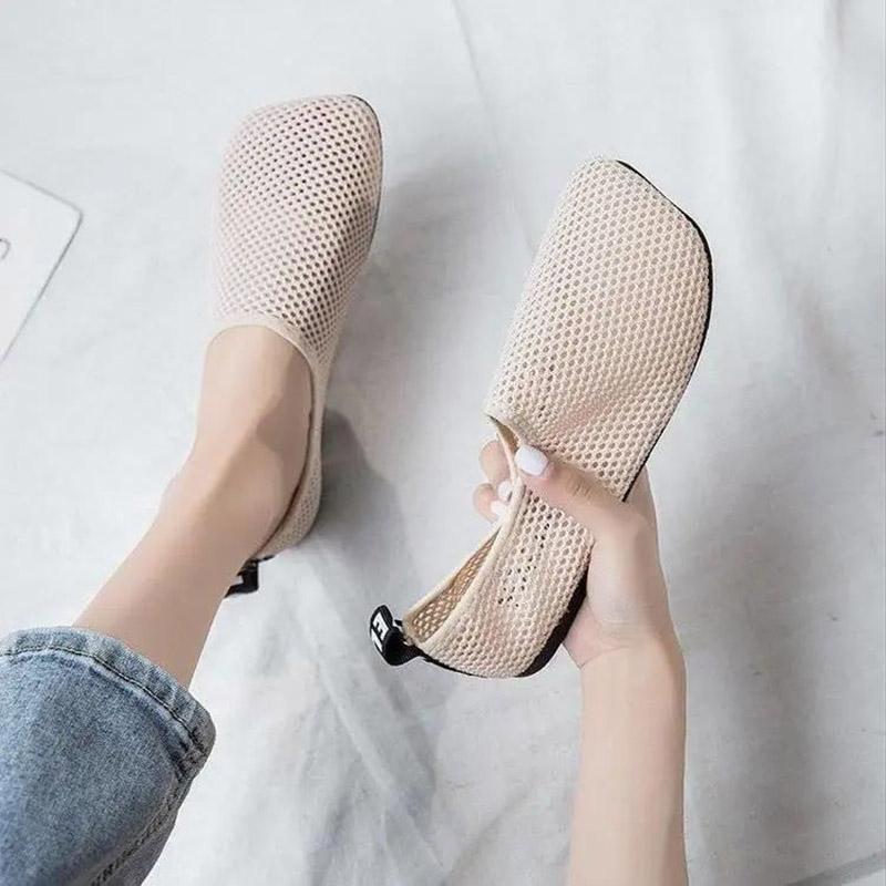 Summer Mesh Breathable Slip-on Flat Women's Single Shoes Comfortable Casual All-match Mesh Shoes