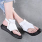 Plus Size 36-40 Summer Women Outdoor Black Rome Flip Flop Flat Bohemian Beach Shoes Non-slip Office Lady Leather Sandals