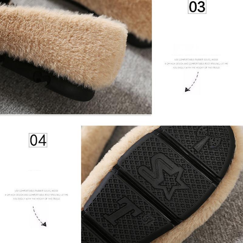Hairy Shoes Women's Autumn All-match Round-toe Flat-bottomed Comfortable Lazy Casual Pedal Peas Shoes Moccasin Shoes