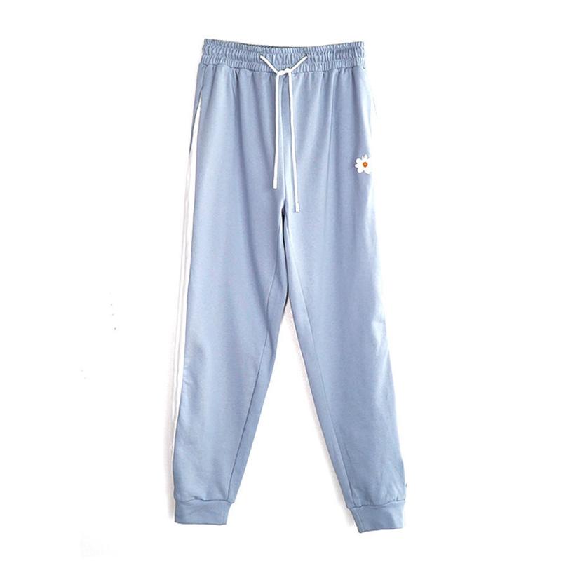 Small Daisy Loose High-waisted Trousers Female Korean Student Wide-leg Leggings Pants Slimming Sports Casual Pants