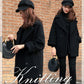 Loose Black Woolen Coat Mid-length Woolen Coat Autumn  Winter Thick Double-breasted Pea Coat