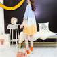 T-shirt Dress Stitching Color Gradient Women Dress Girl Loose V-Neck Batwing Sleeve Casual Long  Big Loose Home Comfort Outer Convenient