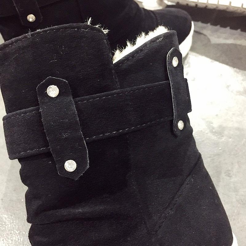 Winter Boots Plus Velvet Snow Boots Frosted Thick Warm Cotton Shoes Women's Boots Mid-tube Flat-bottom Women's Shoes