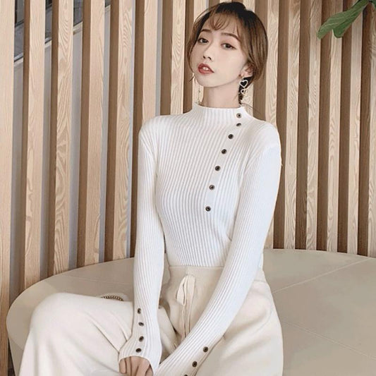 KK Women Sweaters Pullovers Wool Cashmere Sweater Women Pullovers Pull Femme Half Turtleneck