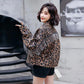 Female Autumn Tassel Leopard Print Denim Short Coat Women's Spring Large Size Loose Long Sleeve Lapel Jacket