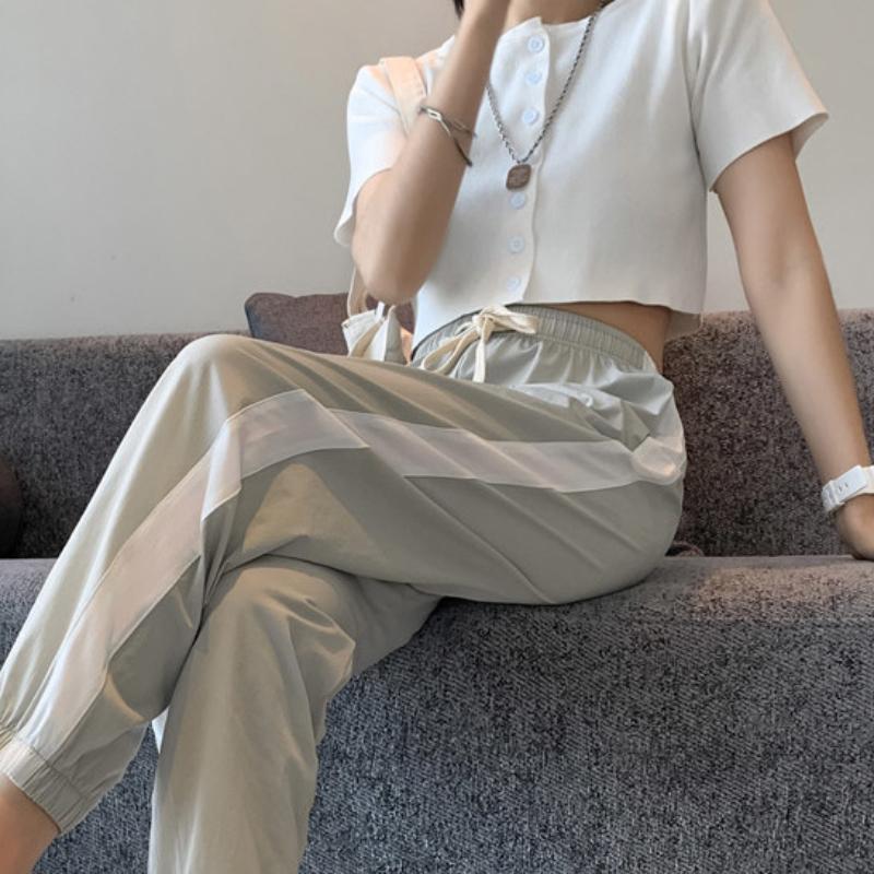 Purple Pants Sports High Waist Drape Loose Loose Feet Summer Wide-legged Casual Thin Pants Women's Summer