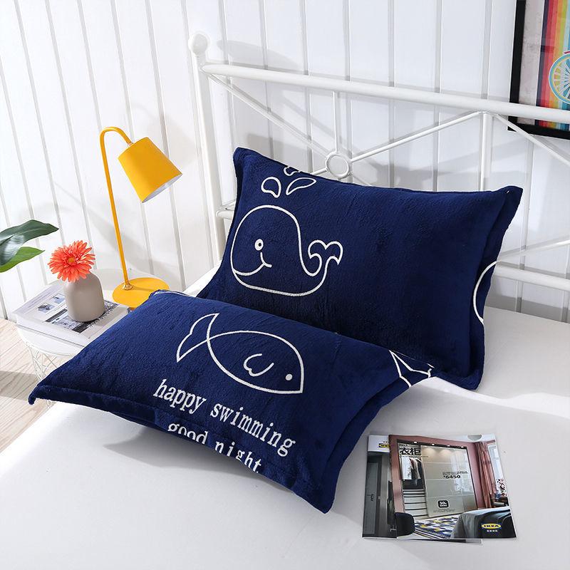 Flannel Pillow Case Pair of Adult Student Coral Fleece Pillow Case Pillow Case