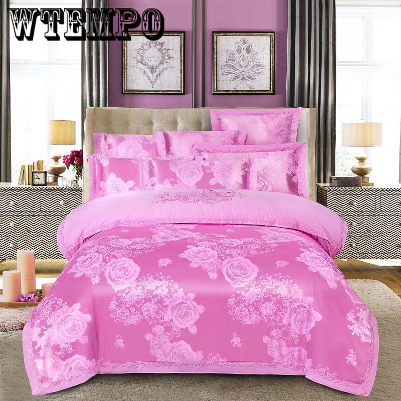 Embroidered jacquard cotton four-piece cotton quilt cover sheets bedroom home bedding European style