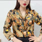 Women Chiffon Blouses Shirts Lady Casual Half Sleeve Bow Tie Collar Printed Blouses Tops Spring Summer Blouse Women Clothing
