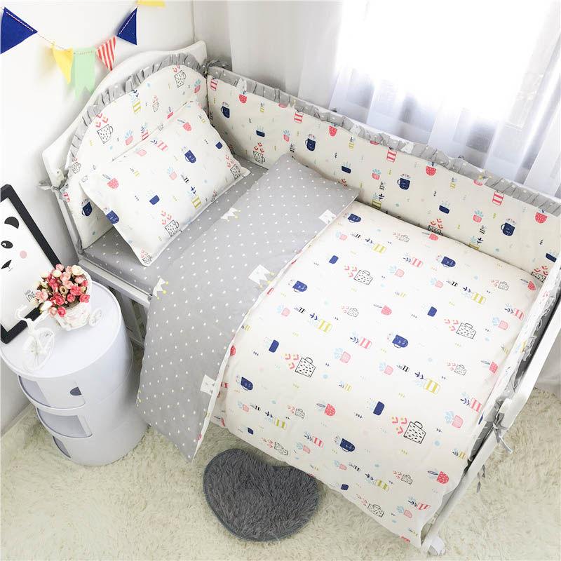 Crib Bed Surrounding Newborn Baby Pure Cotton Anti-collision Children's Stitching Bed Bed Surrounding Winter Thickening Bed Surrounding Soft Package