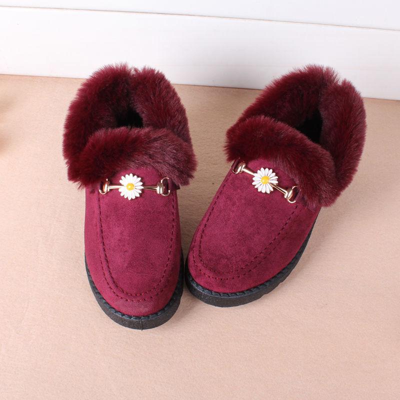 Ladies Plus Velvet Padded Warm and Comfortable Cotton Shoes Cold-proof Flat Ankle Boots