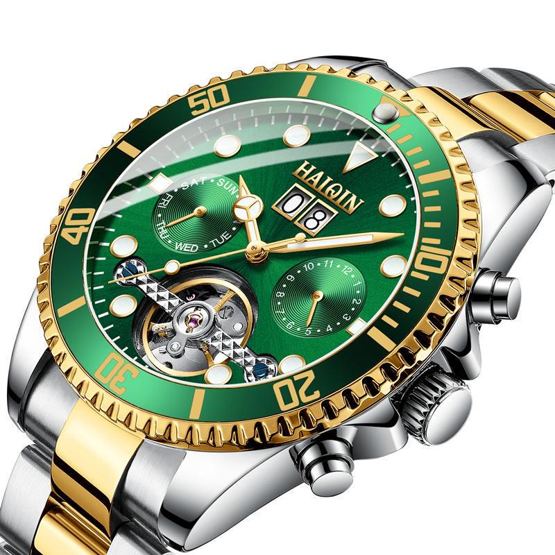 Men's Watch Machinery Business Watch Sports Waterproof Watch Tourbillon Green Water Ghost Series