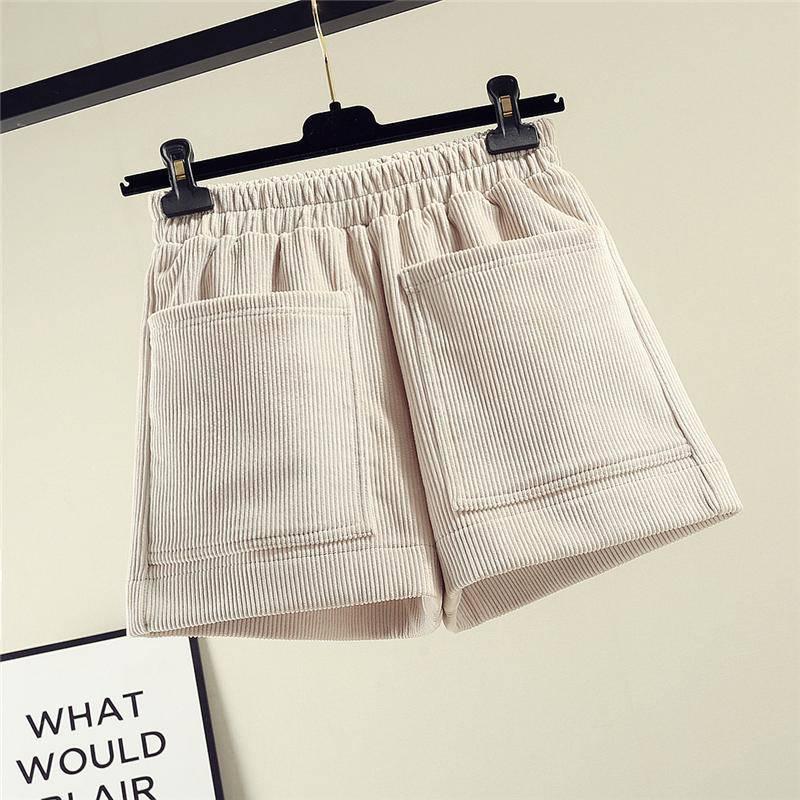 Fashion Sashes Women Woolen Bootcut Short Pants Wide Leg Shorts Solid Warm High Waist Wool Shorts
