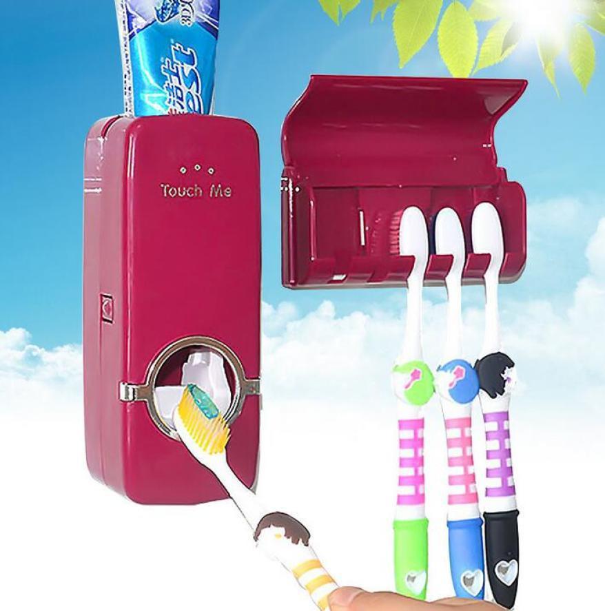 Touch N Brush Automatic Toothpaste Squeezing Dispenser Device And Brush Holder Set