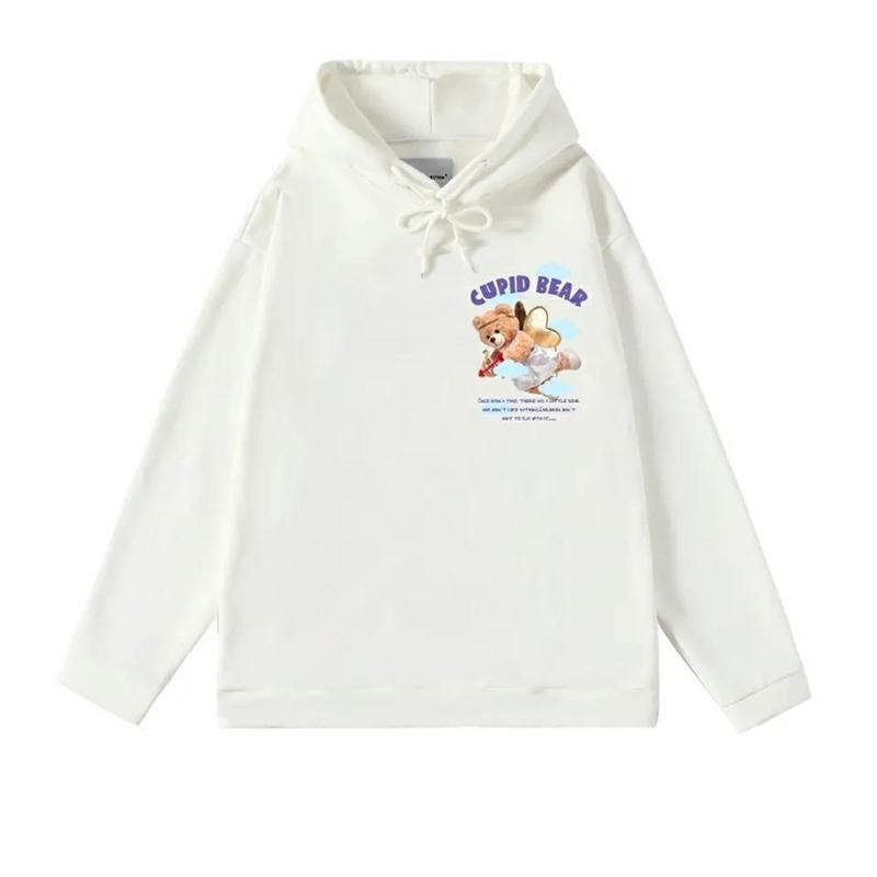 Spring and Autumn Long Sleeve Hooded Printed Sweater Girl Student Couple Loose Large Size Jacket