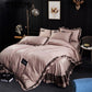 100% Chinese Silk Bedding Set with Duvet Cover Bed Sheet Pillow Cover Luxury Satin Bedding