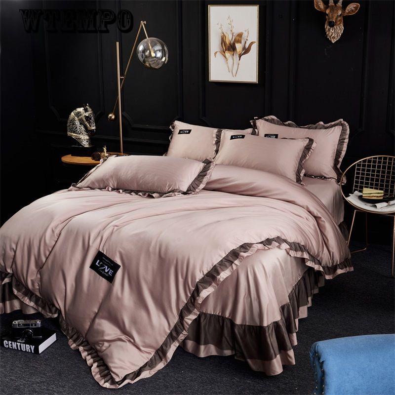 Bed Linen Set Silk Bedding Home Textile Queen King Size Duvet Cover Set Luxury Super King