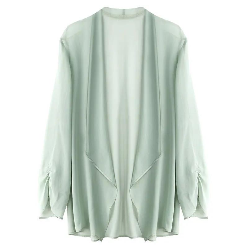 Chiffon Cardigan Short Jacket Women's Thin Outer Jacket Sun Protection Shawl Loose Top See-through Thin Coat Women Tops
